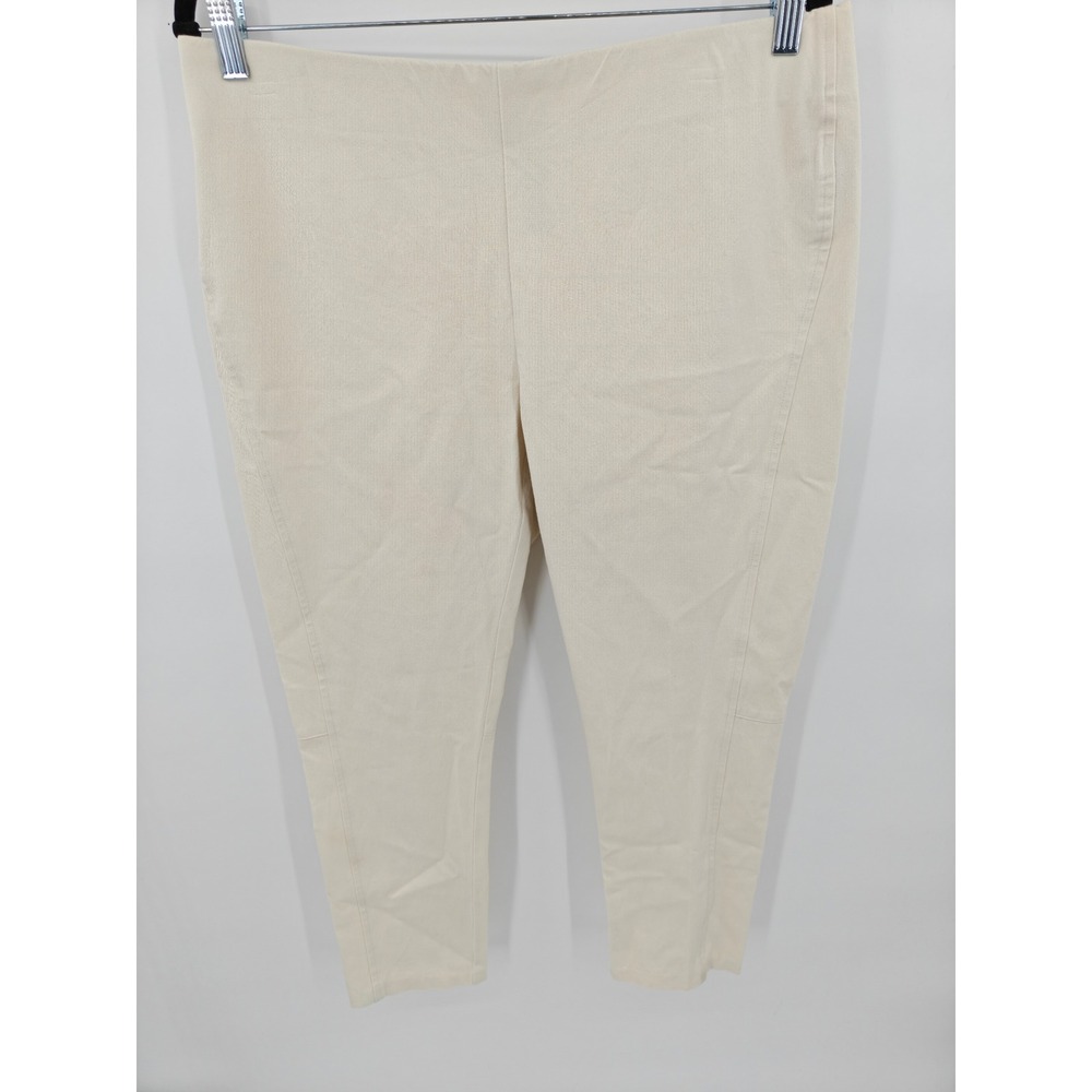 Lauren Ralph Lauren Cream Beige Pull On Skinny Pants Size 14 Cotton Stretch